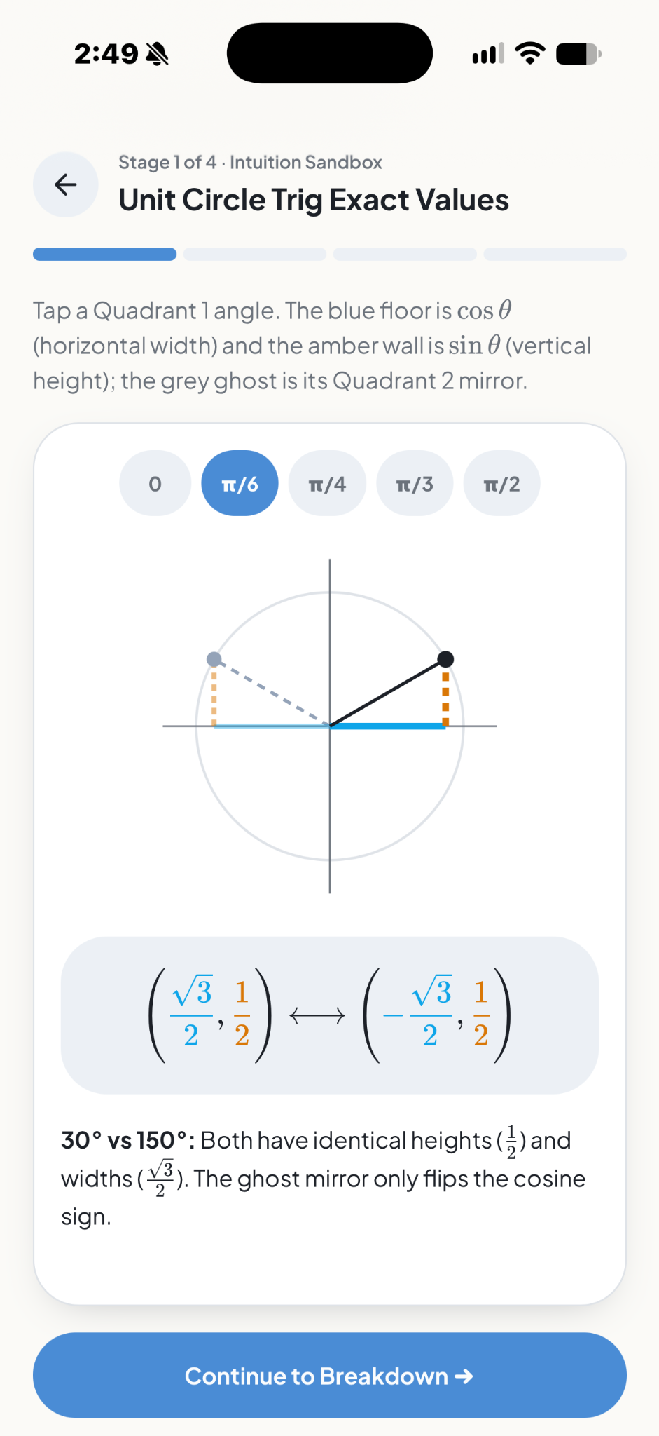 View app screen in the Integrade app